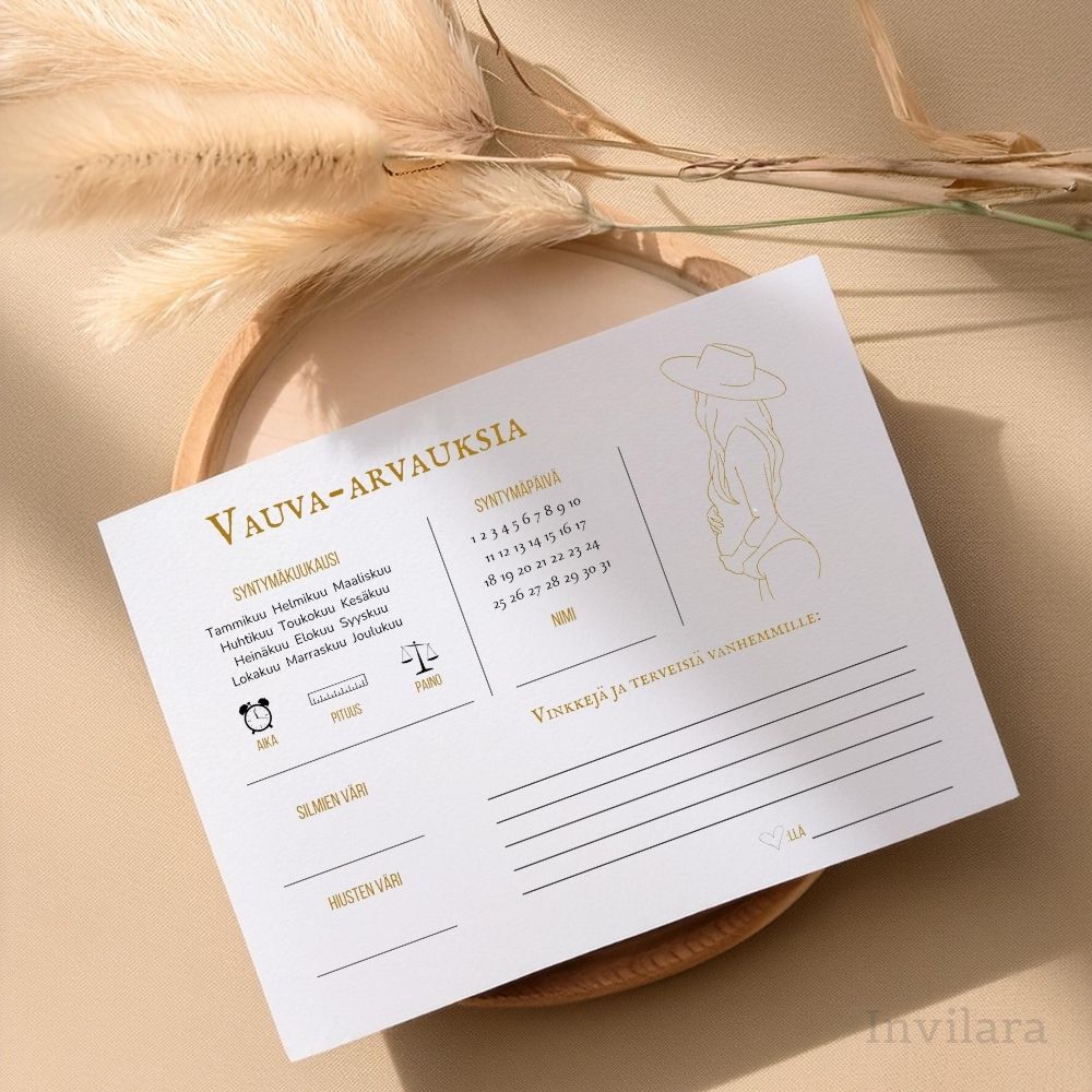 vauva arvaukset tehtäväkortti, arvaa vauvan paino pituus nimi ja paljon muuta