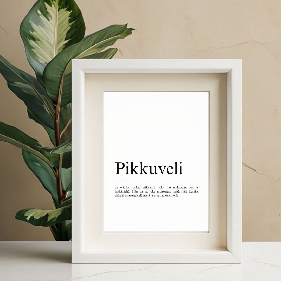 Lahja läheiselle, tulostettava juliste, teksti taulu
