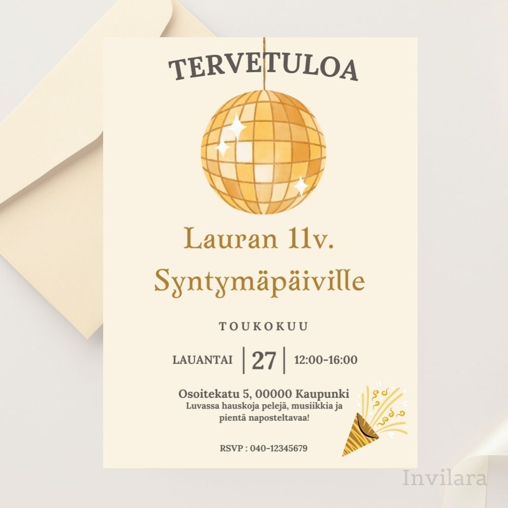 Lasten muokattavat ja tulostettavat tai digitaaliset syntymäpäiväkutsut