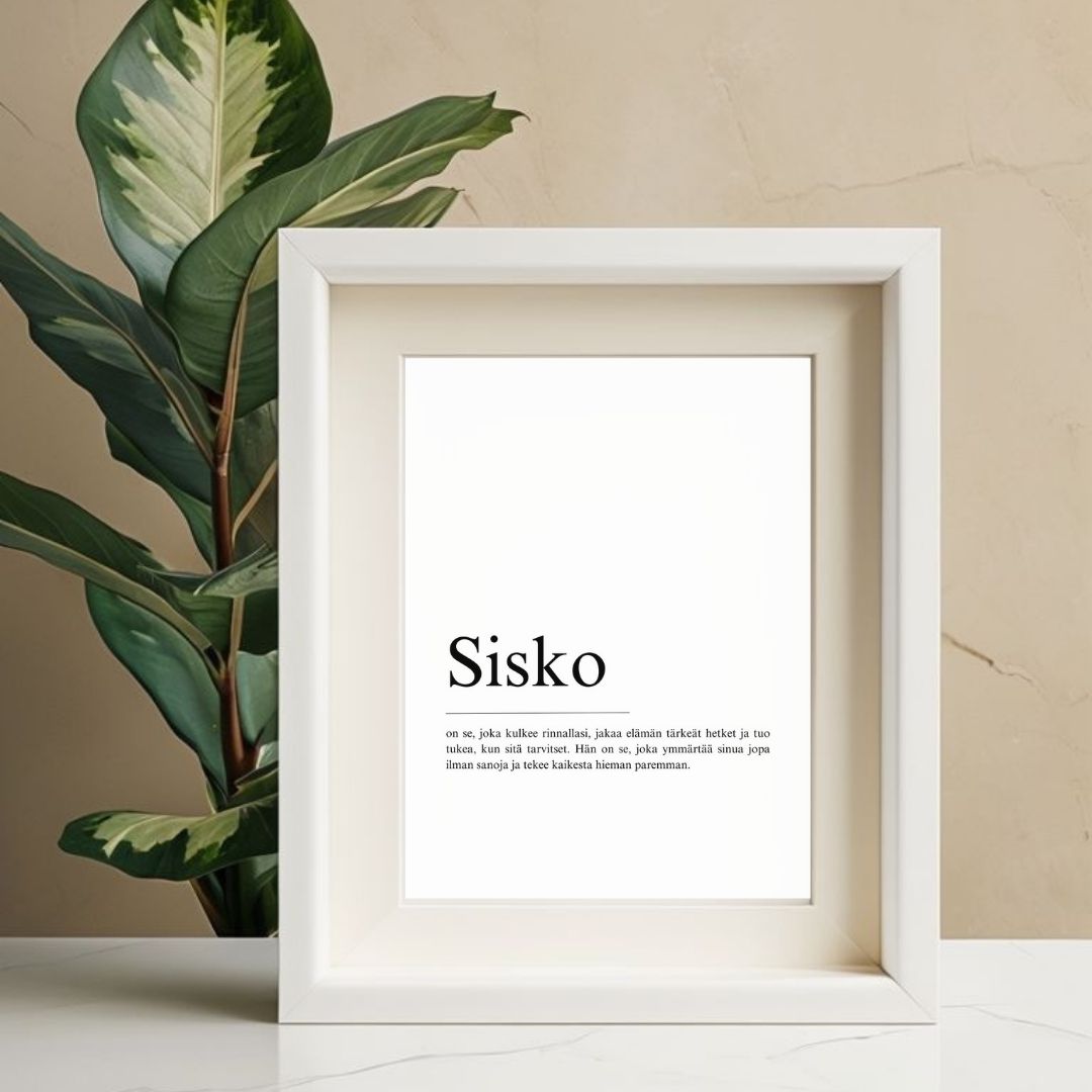 Lahja läheiselle, tulostettava juliste, teksti taulu