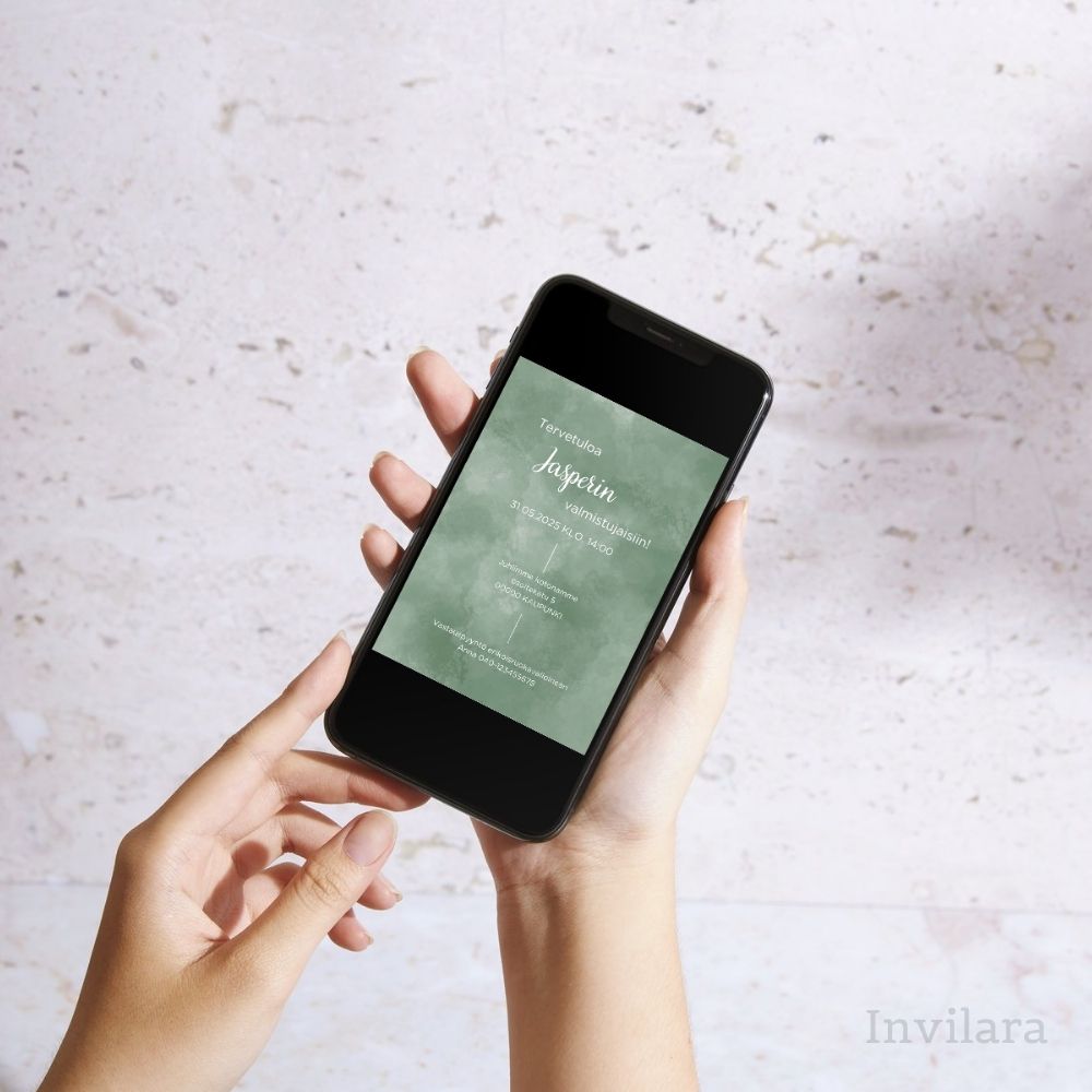 muokattava ja tulostettava tai digitaalinen valmistujaiskutsu