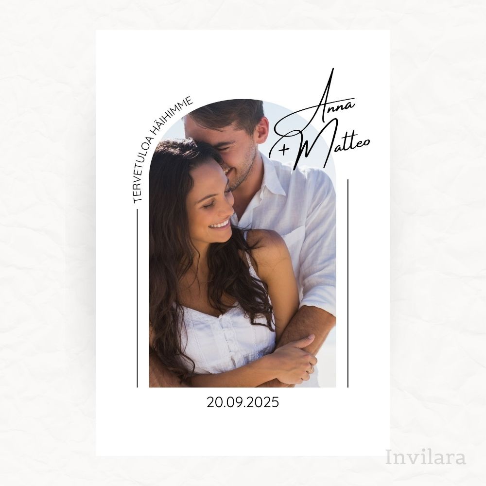 Helposti muokattava ja tulostettava häiden tervetuloa kyltti