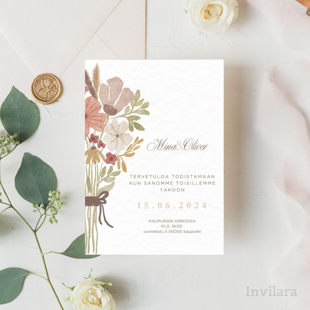 Muokattava ja tulostettava tai digitaalinen hääkutsu