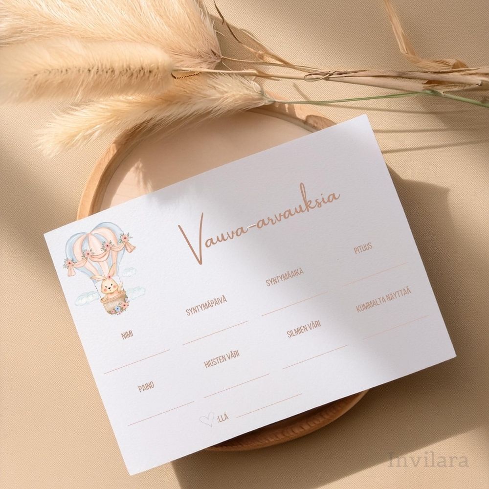 Tekemistä babyshowereille vauvakutsuille, vauva arvauksia, arvaa tulevan vauvan paino pituus nimi ja paljon muuta