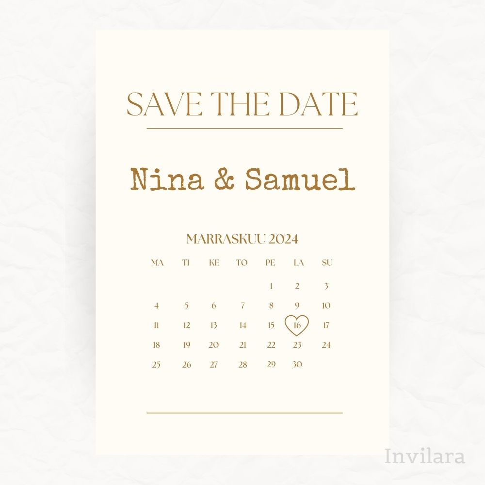Muokattava ja tulostettava tai digitaalinen save the date kutsu ennen häitä