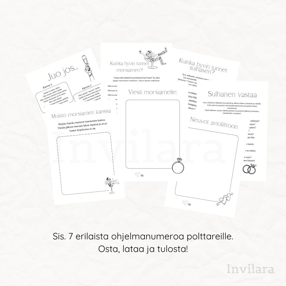 Tekemistä polttareihin, polttaribingo
