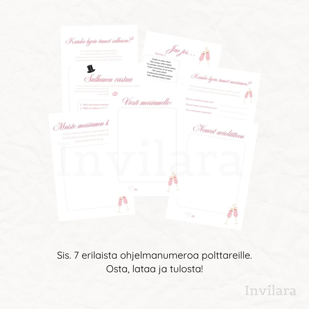 Tekemistä polttareihin, polttaribingo