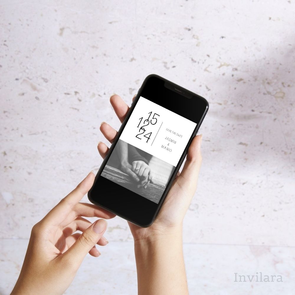 Muokattava ja tulostettava tai digitaalinen save the date kutsu ennen häitä