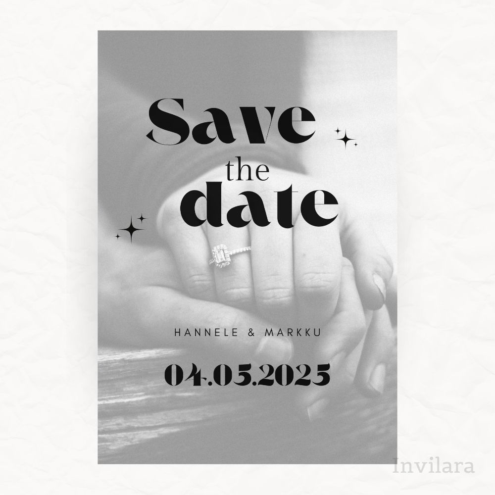 Muokattava ja tulostettava tai digitaalinen save the date kutsu ennen häitä