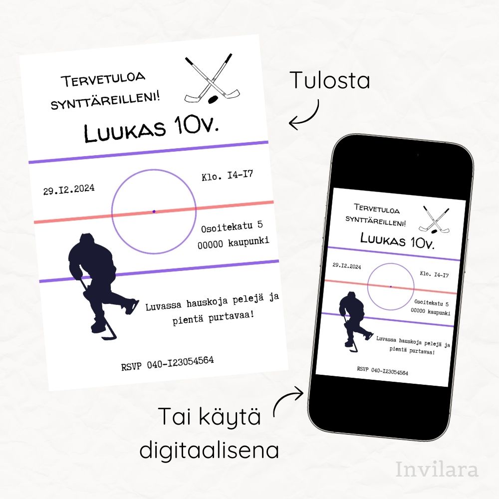 Lasten muokattavat ja tulostettavat tai digitaaliset syntymäpäiväkutsut