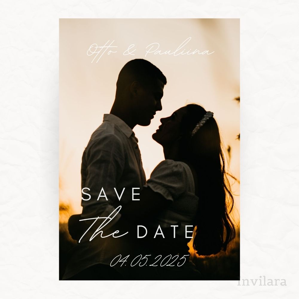 Muokattava ja tulostettava tai digitaalinen save the date kutsu ennen häitä