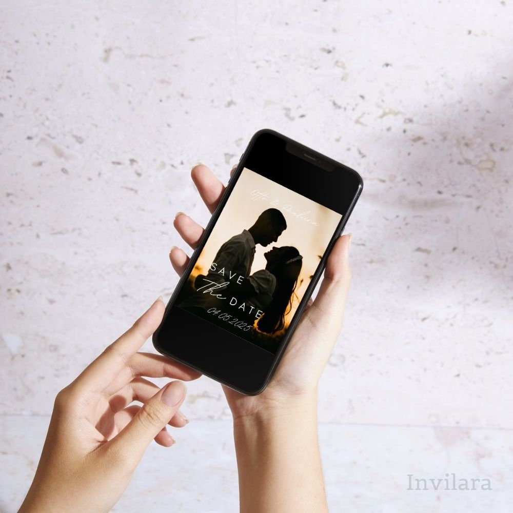 Muokattava ja tulostettava tai digitaalinen save the date kutsu ennen häitä