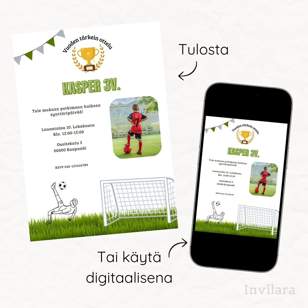 Lasten muokattavat ja tulostettavat tai digitaaliset syntymäpäiväkutsut