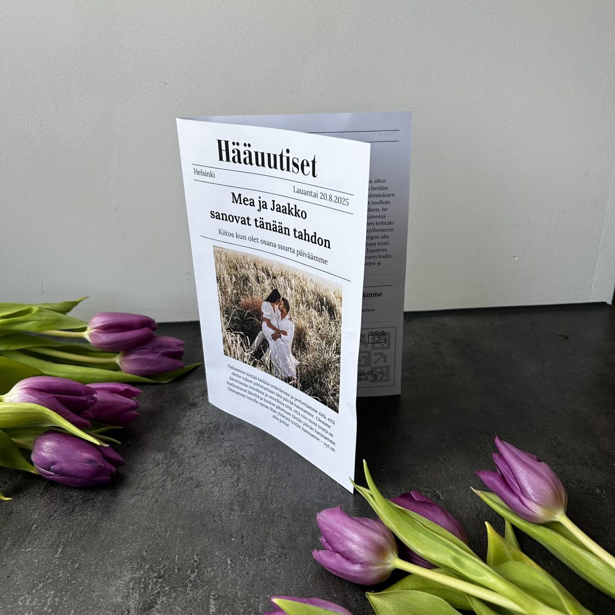 Hääuutiset hääsanomat, luo helposti ja nopeasti tulostettava hääuutinen häihisi.