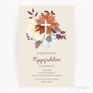 Muokattavat ja tulostettavat tai digitaaliset rippujuhlakutsut