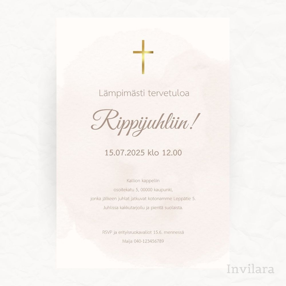 Digitaalinen muokattava rippijuhla kutsukortti, rippikutsuDigitaalinen muokattava rippijuhla kutsukortti, rippikutsu