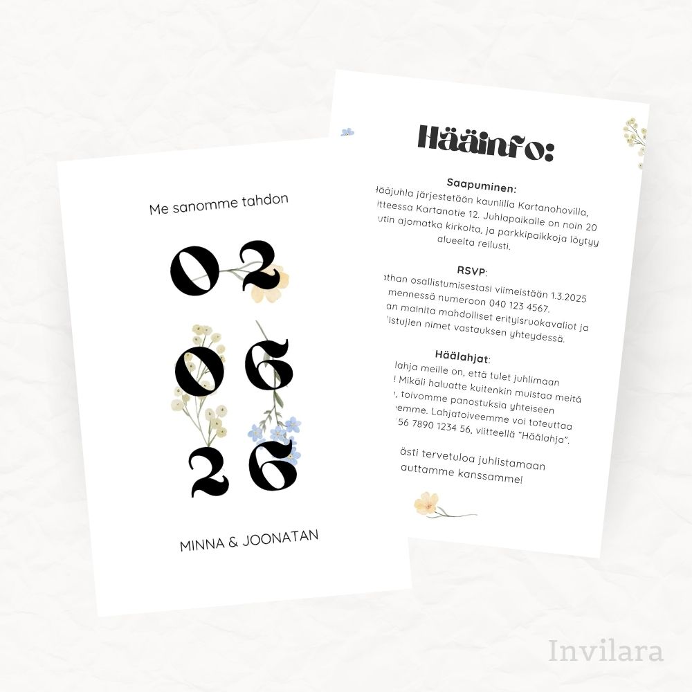 Hääkutsut muokattava ja tulostettava, hääkutsut netistiä