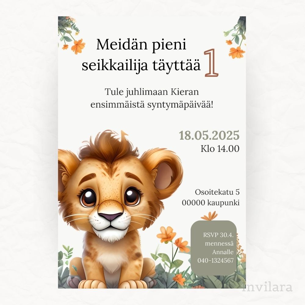 Lasten muokattavat ja tulostettavat tai digitaaliset syntymäpäiväkutsut