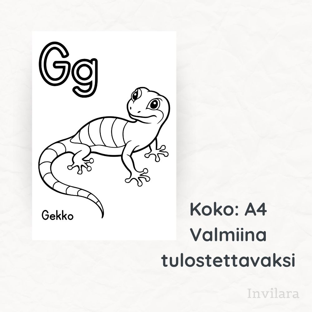 Tulostettavat aakkoset värityskuvat lapsille