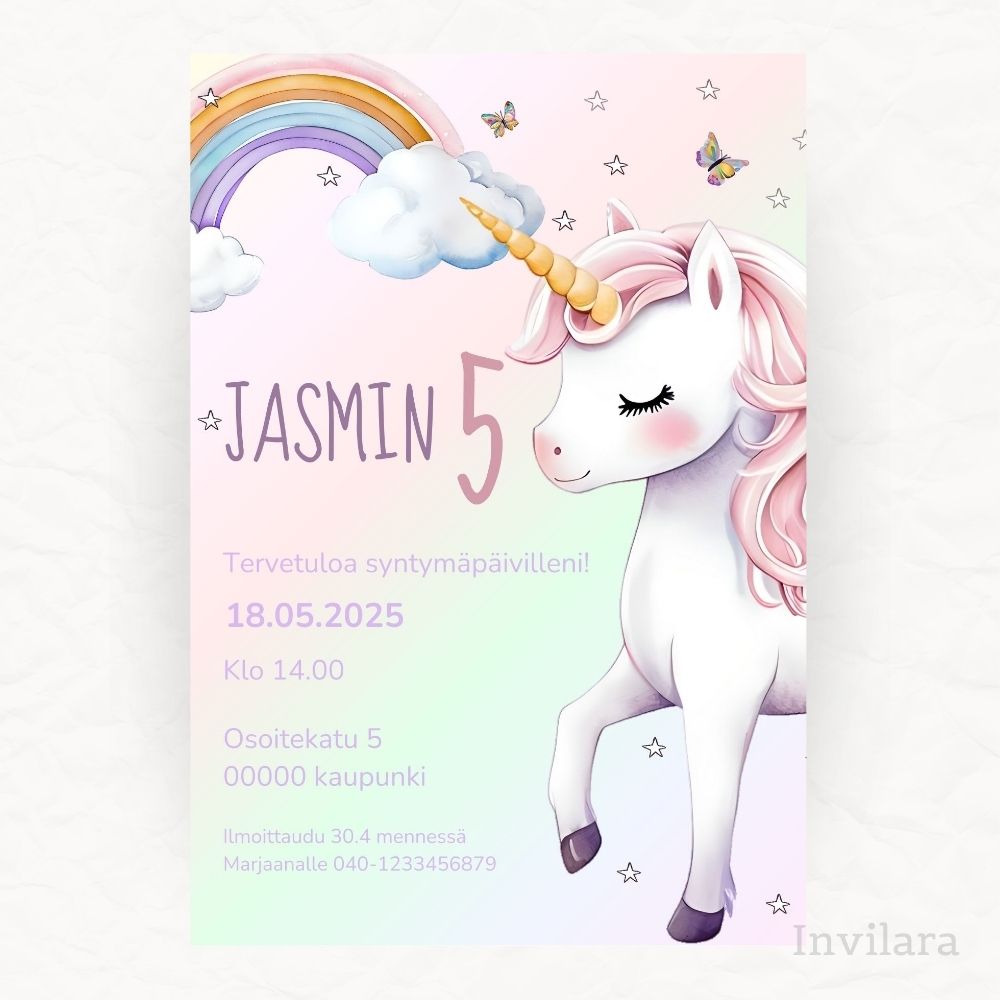 Lasten muokattavat ja tulostettavat tai digitaaliset syntymäpäiväkutsut