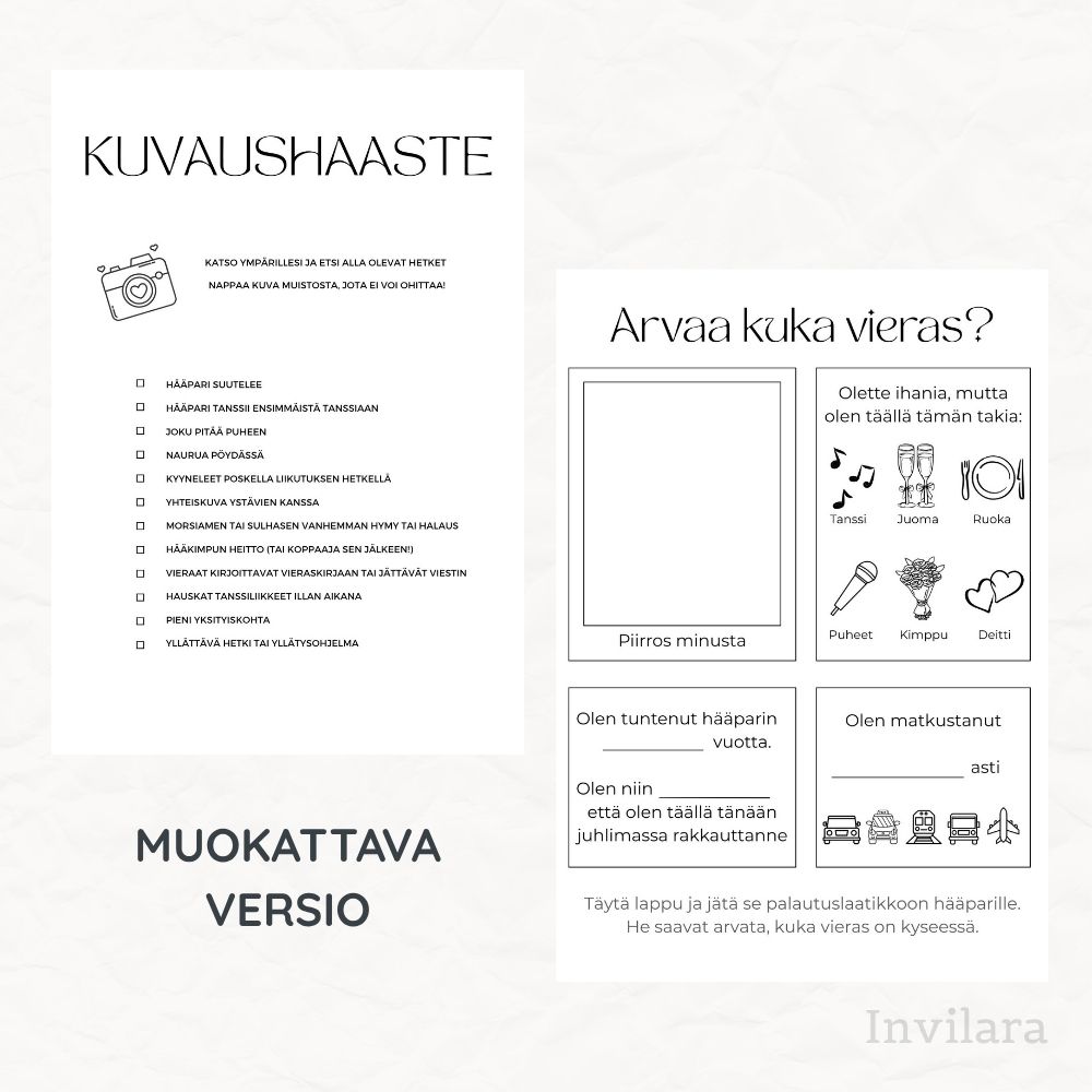 Hääpelit vieraille