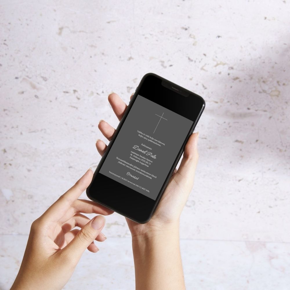 Muokattava ja tulostettava tai digitaalinen hautajaiskutsu