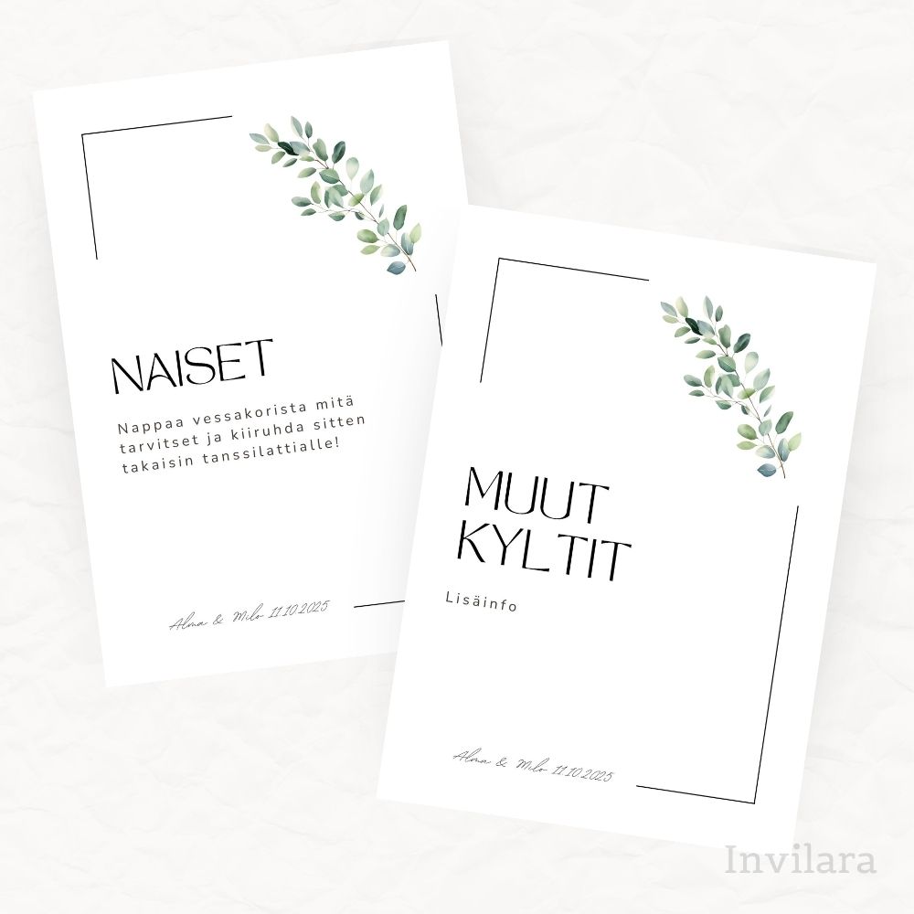 Häiden tulostettavat paperituotteet eukalyptus