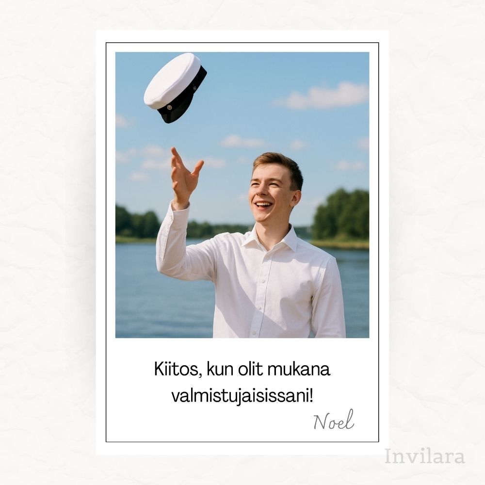 Digitaalinen valmistujaisten kiitoskortti