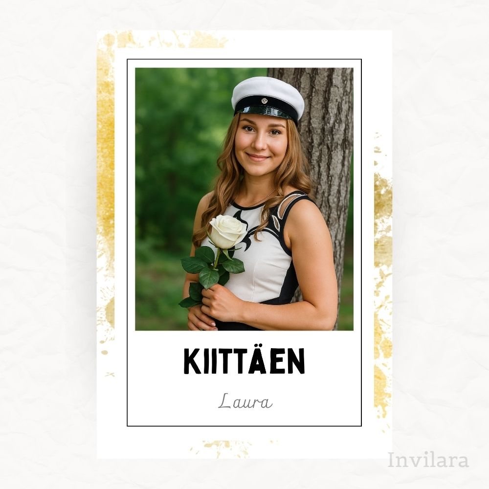 Digitaalinen valmistujaisten kiitoskortti