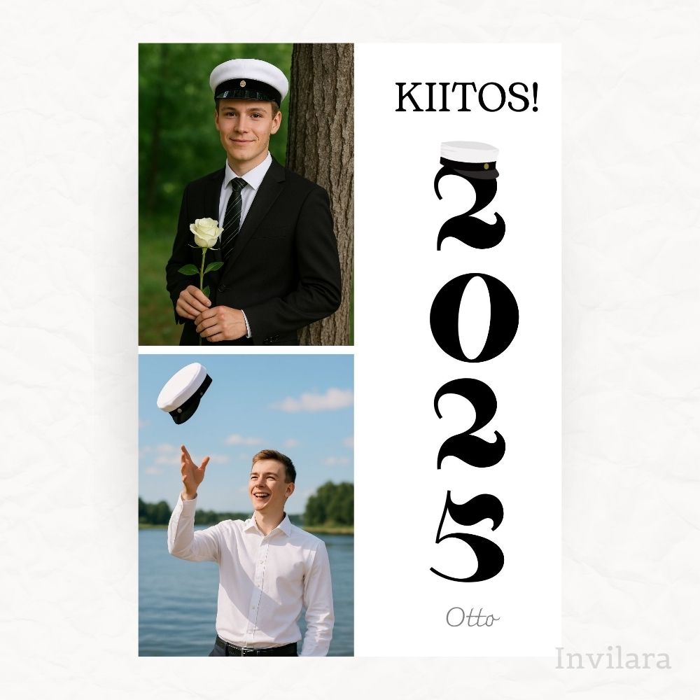 Digitaalinen valmistujaisten kiitoskortti